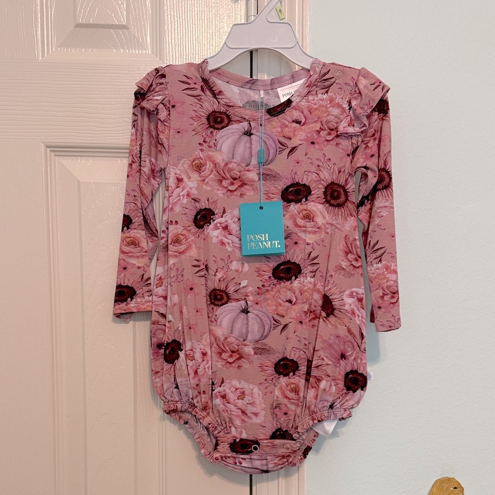 Posh Peanut Pink Pumpkins Bodysuit